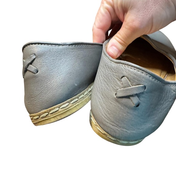 Charix Shoes Womens Size 40 Gray Leather Moroccan Babouche Slipper Loafers Flats - Picture 8 of 11